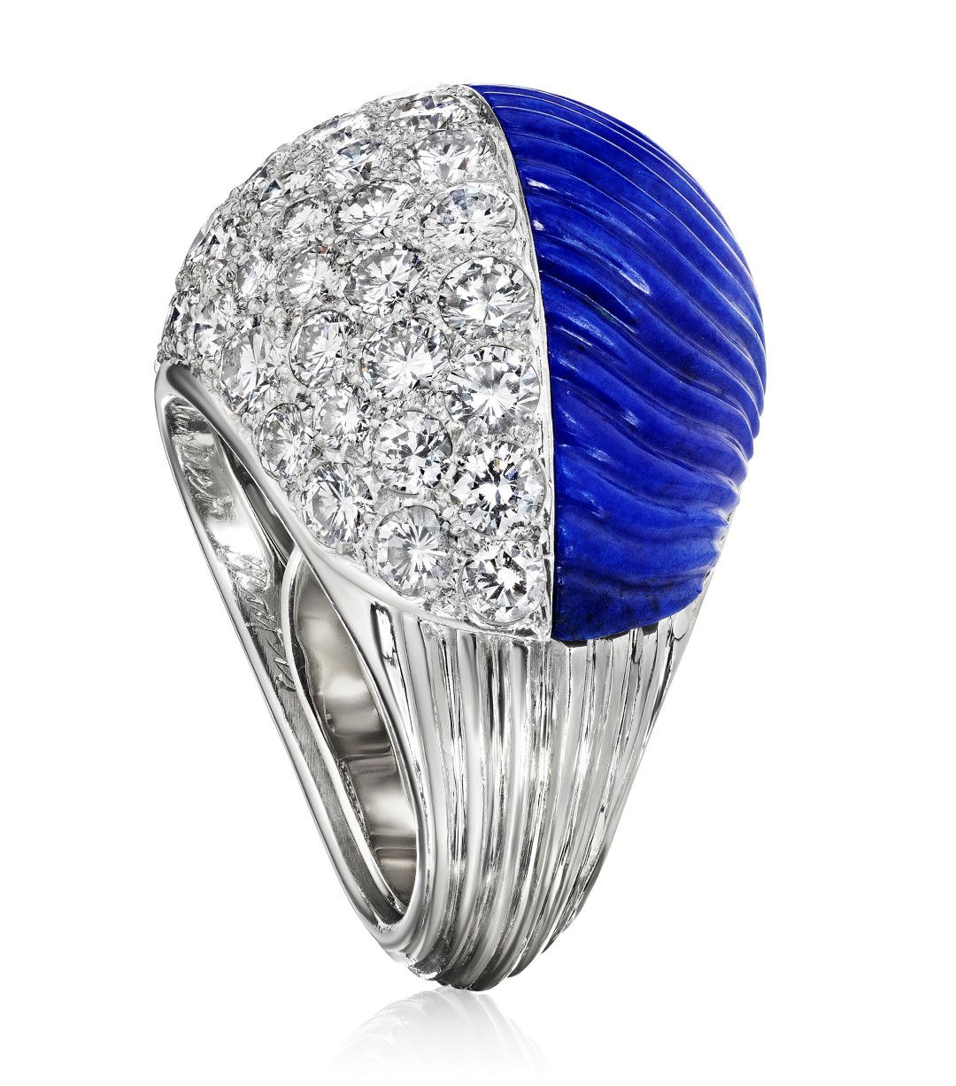 Bomb diamond and lapis lazuli ring by Cartier Paris circa 1960