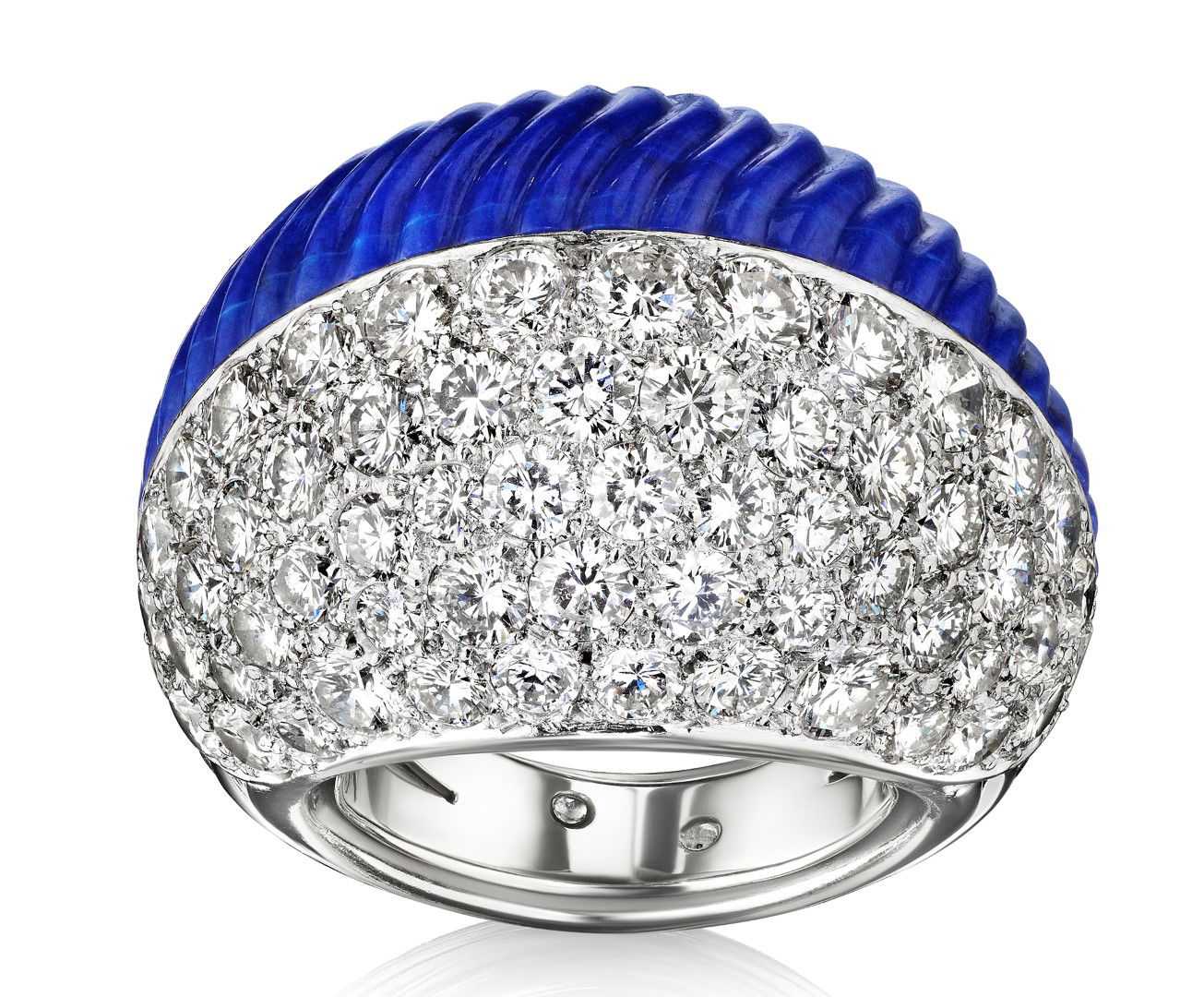 Bomb diamond and lapis lazuli ring by Cartier Paris circa 1960